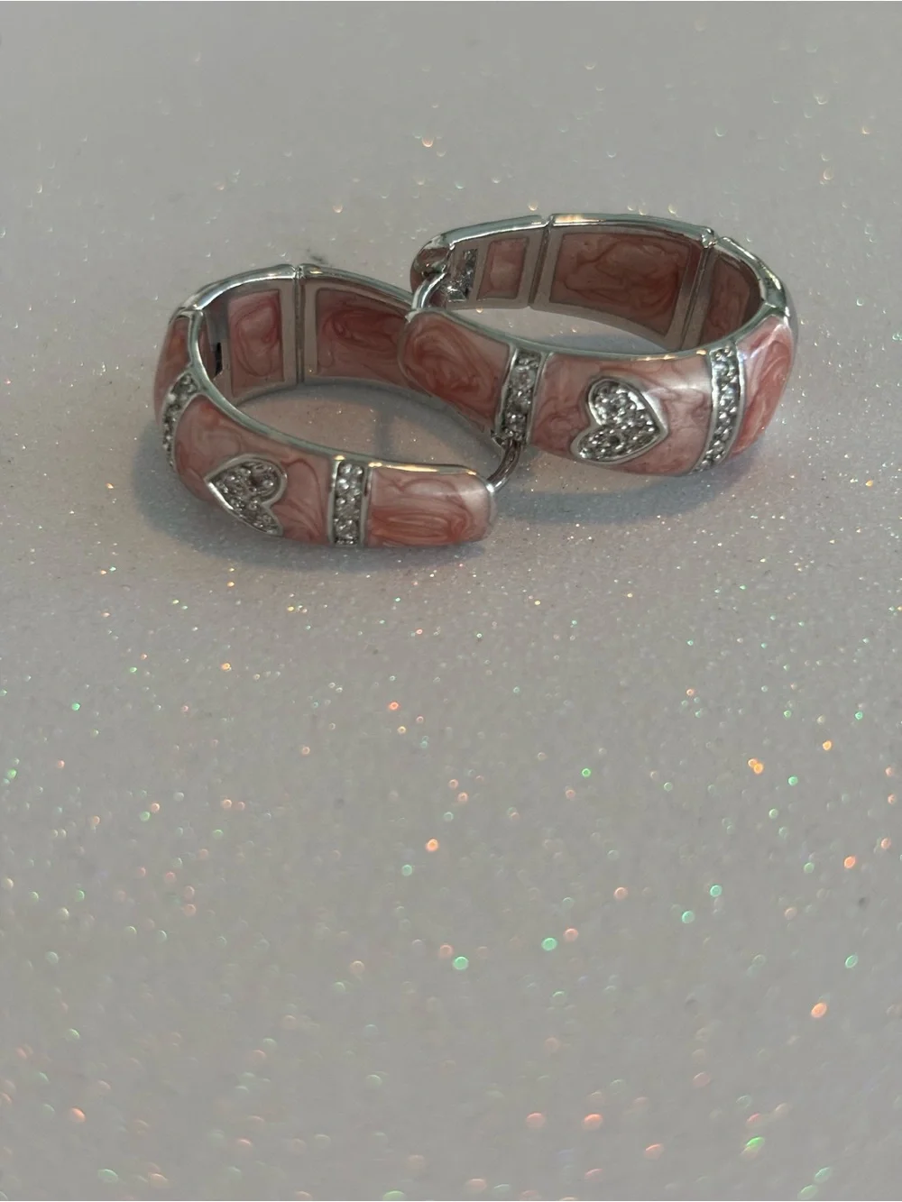 Lauren G Adams Enameled Pink Hoops